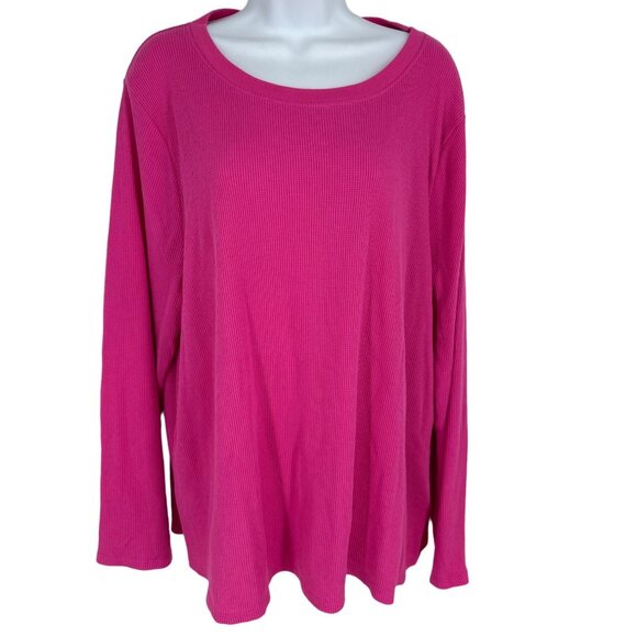 J. Crew Long Sleeve Crew Neck Waffle Knit Top Size 2X - Picture 1 of 9
